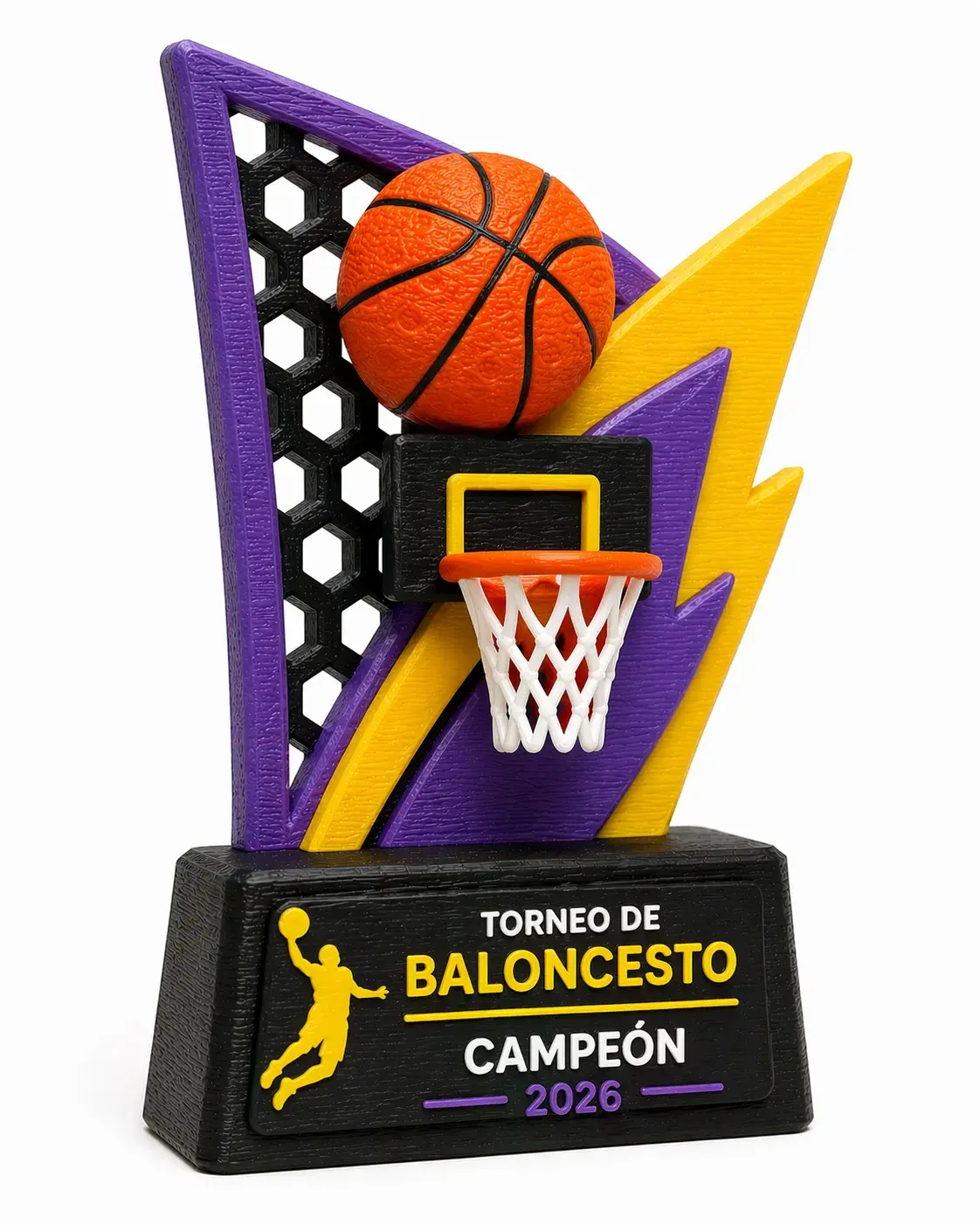 figura impresa 3d trofeo deporte baloncesto