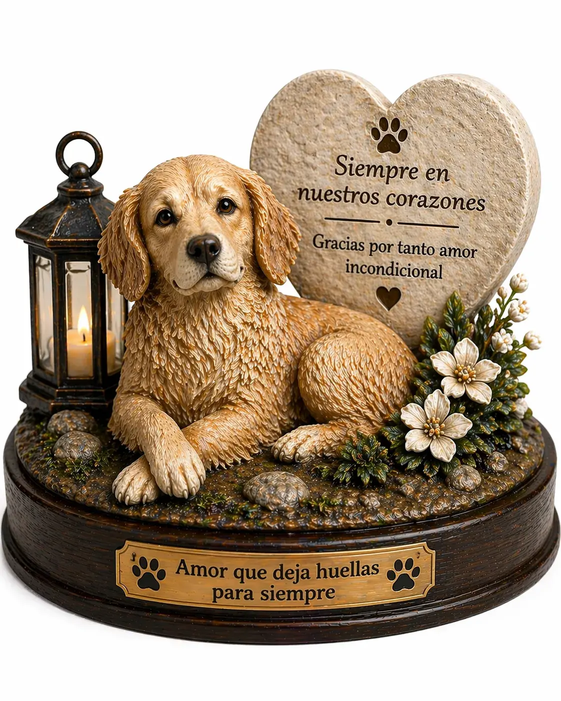 Figura memorial de mascota fallecida en 3D — homenaje permanente