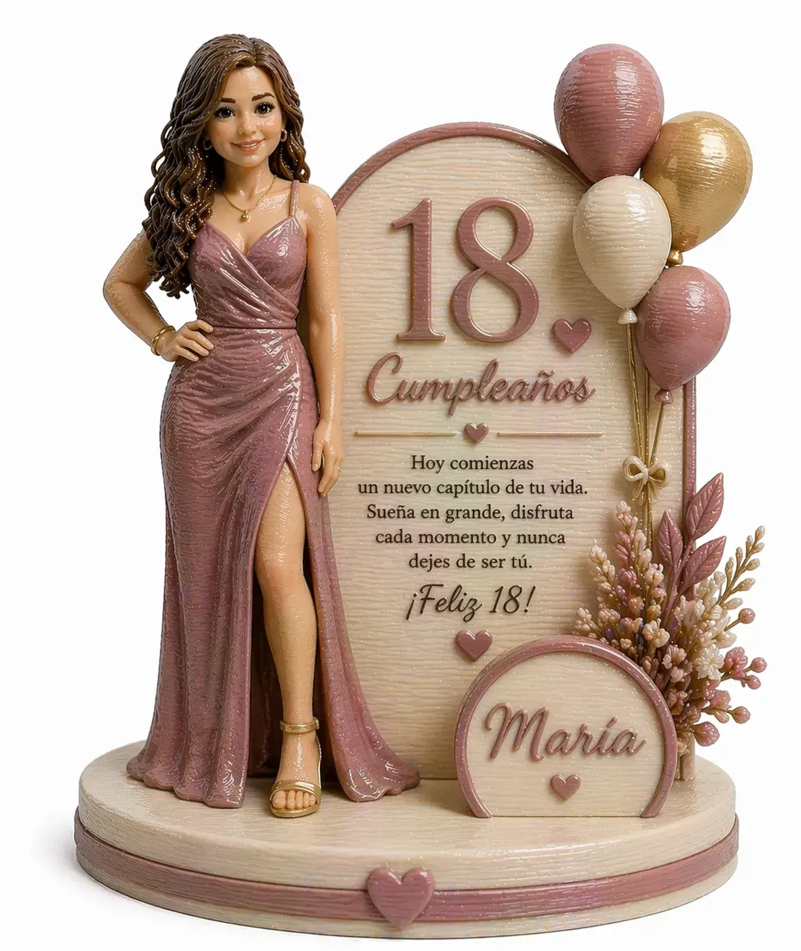 figura mujer 50 cumpleaños impresion 3d